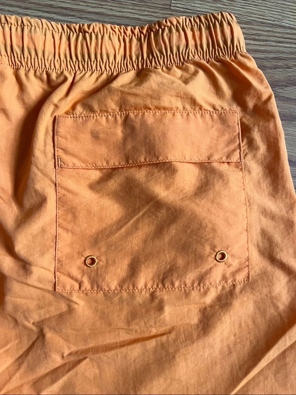 Adsum Men's Orange Swim Trunks with Elastic Waist and Zipper Pockets